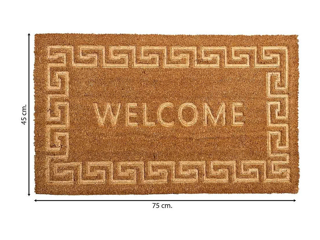 Tapis d'entrée en fibre pressée marron 45x75