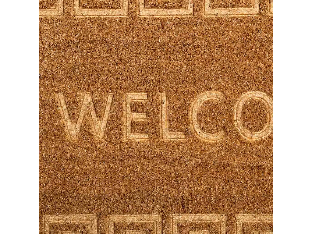 Tapis d'entrée en fibre pressée marron 45x75