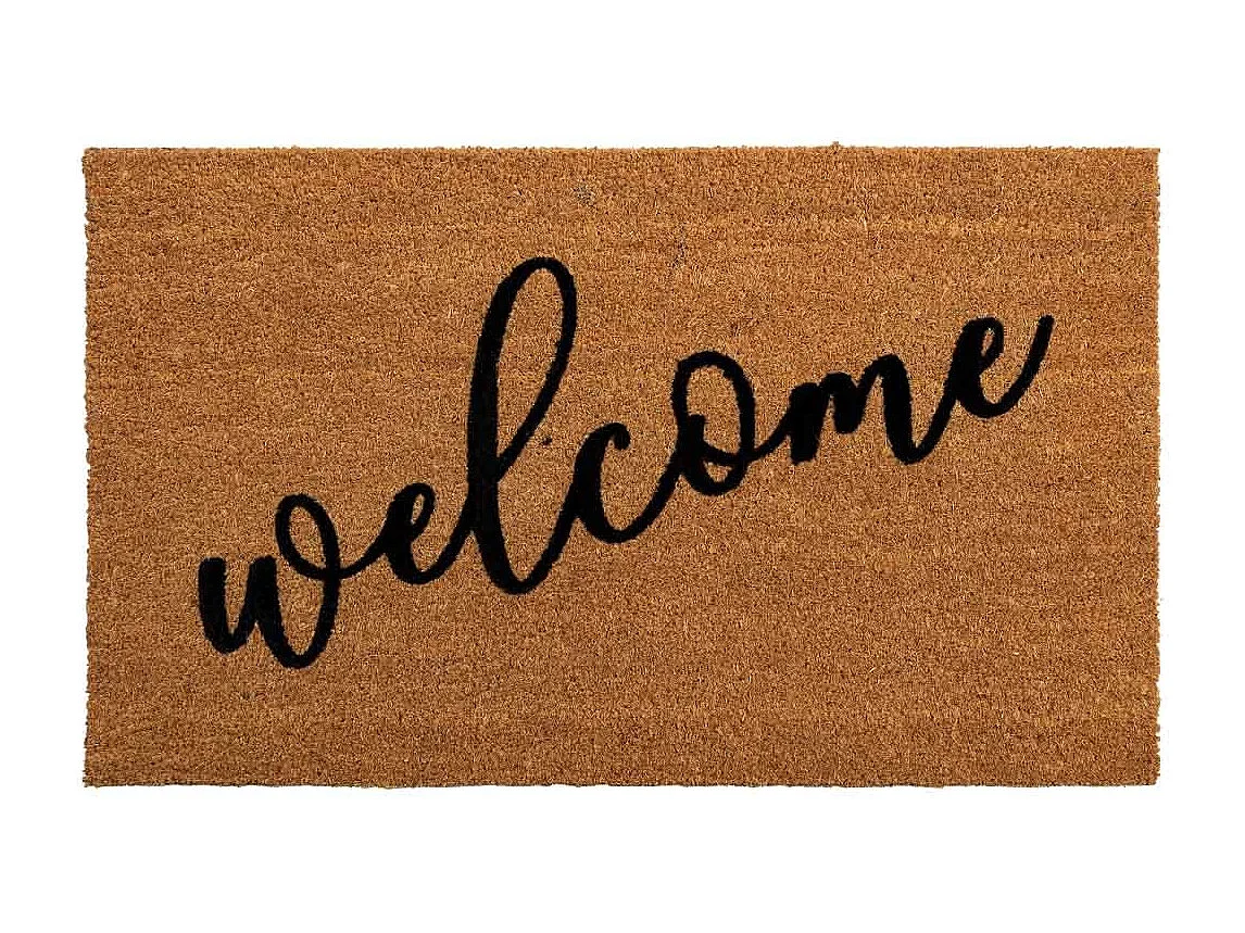 Tapis d'entrée en fibre marron 45x75