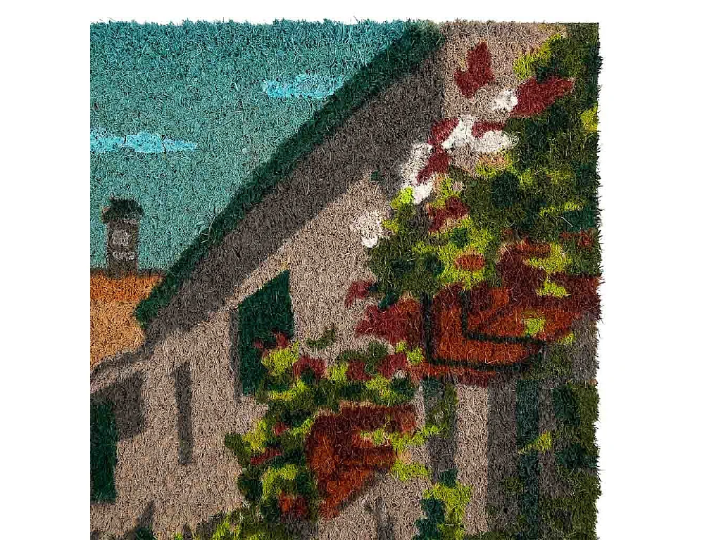 Tapis d'entrée en PVC imprimé gris 45x75