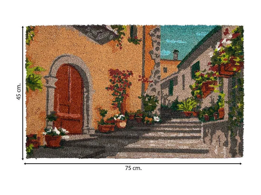 Tapis d'entrée en PVC imprimé gris 45x75