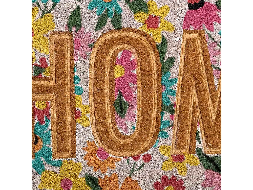 Tapis d'entrée en PVC imprimé et fibre pressée marron 45x75