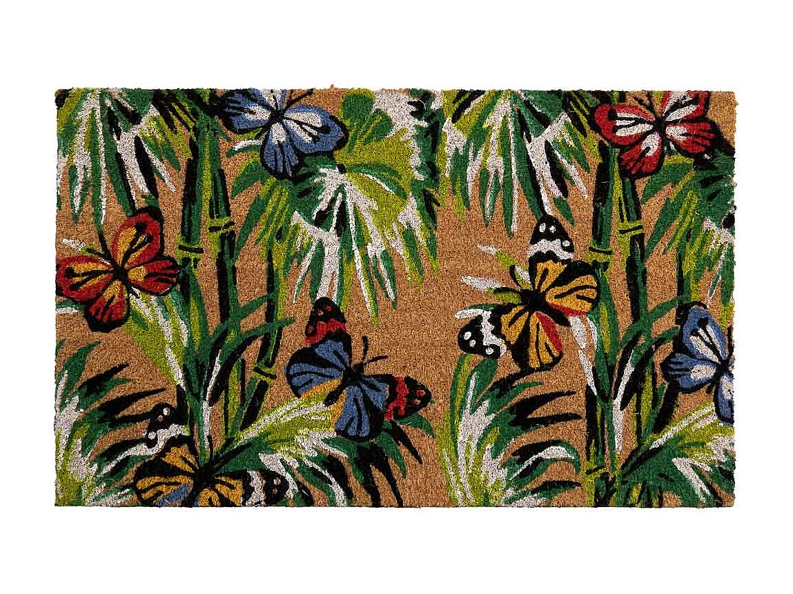 Tapis d'entrée en PVC imprimé vert 45x75