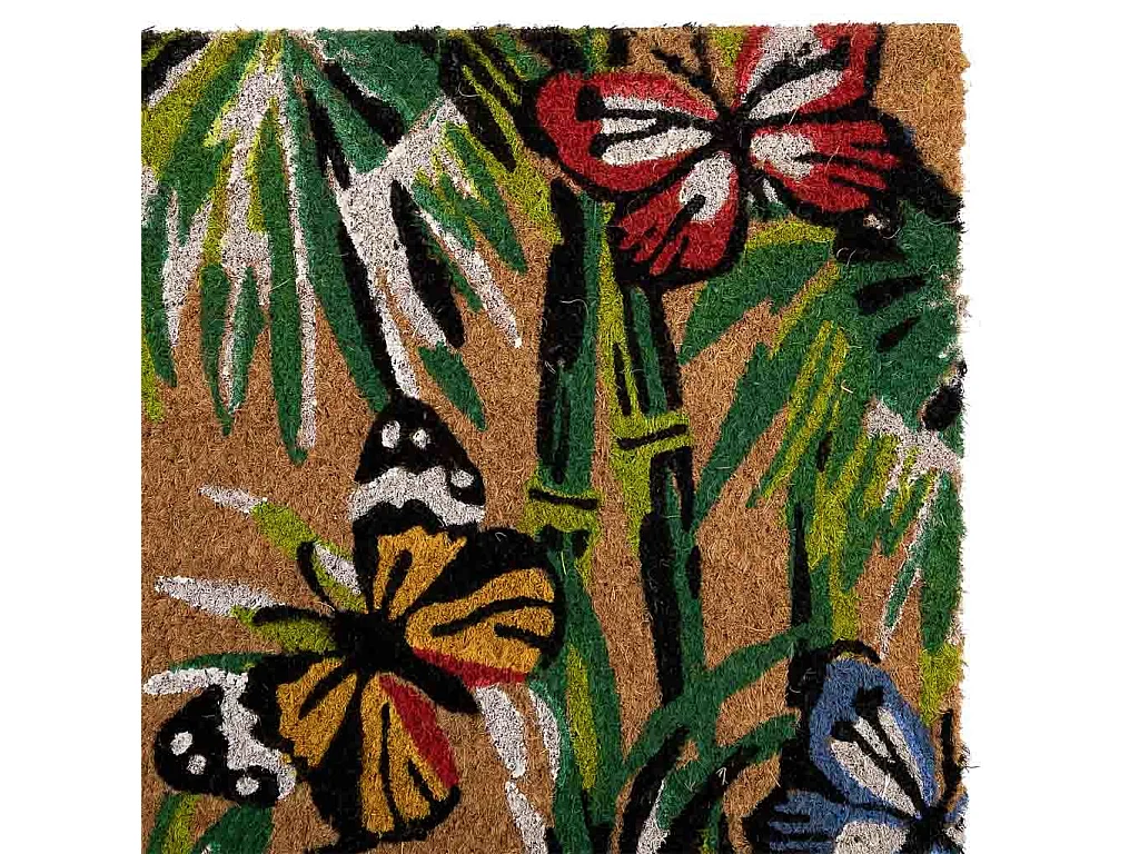 Tapis d'entrée en PVC imprimé vert 45x75