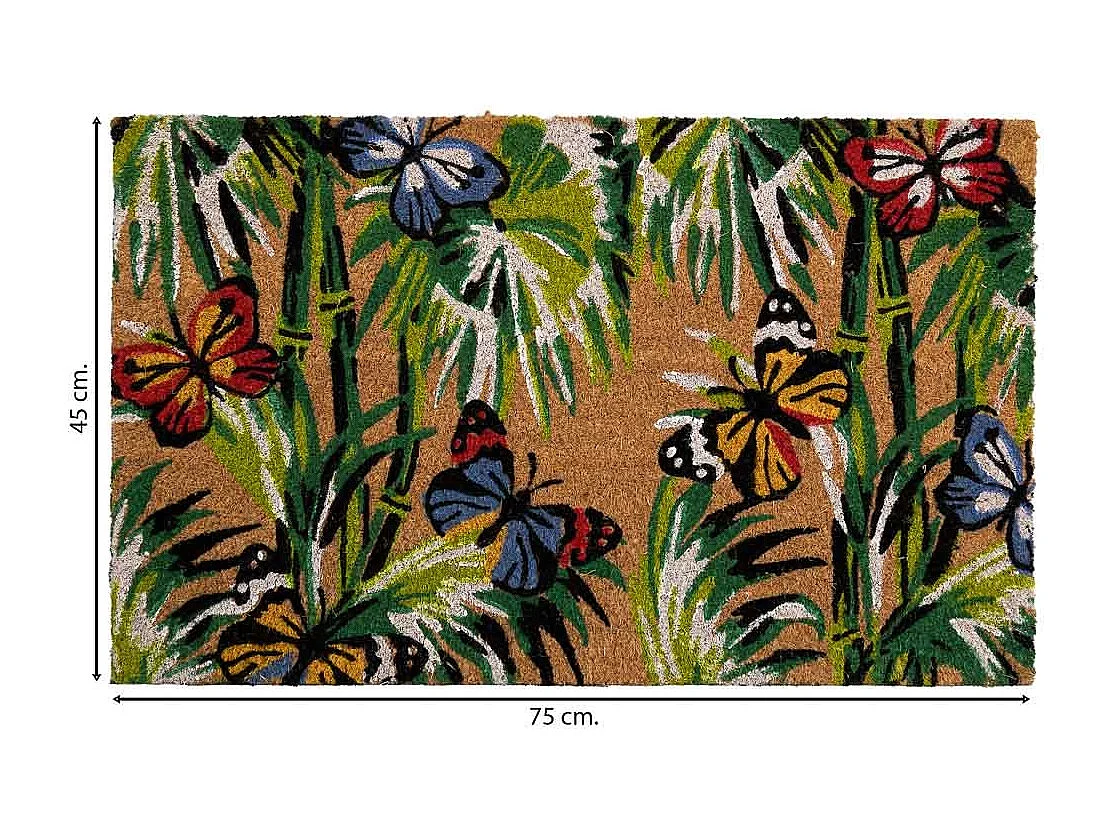 Capacho em pvc estampado verde 45x75