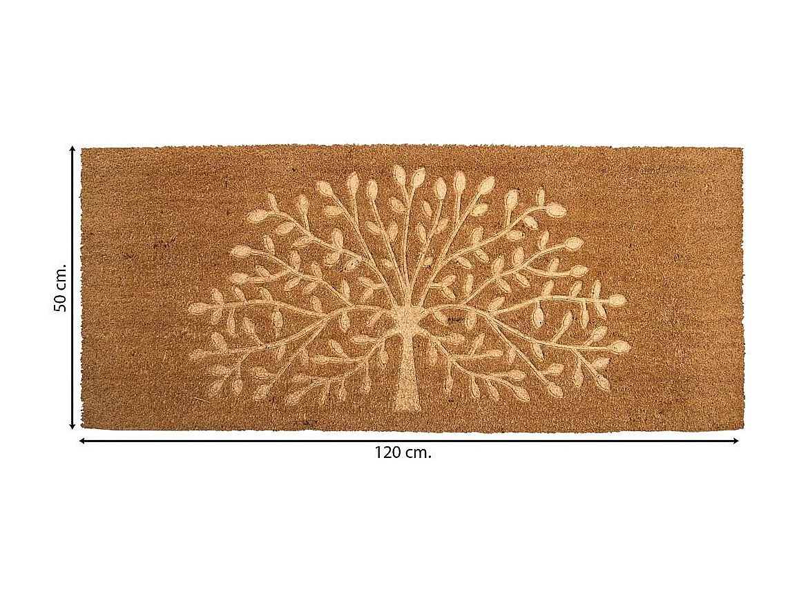 Tapis d'entrée en fibre pressée marron 50x120