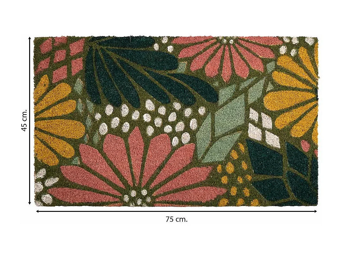 Tapis d'entrée en PVC imprimé rose 45x75