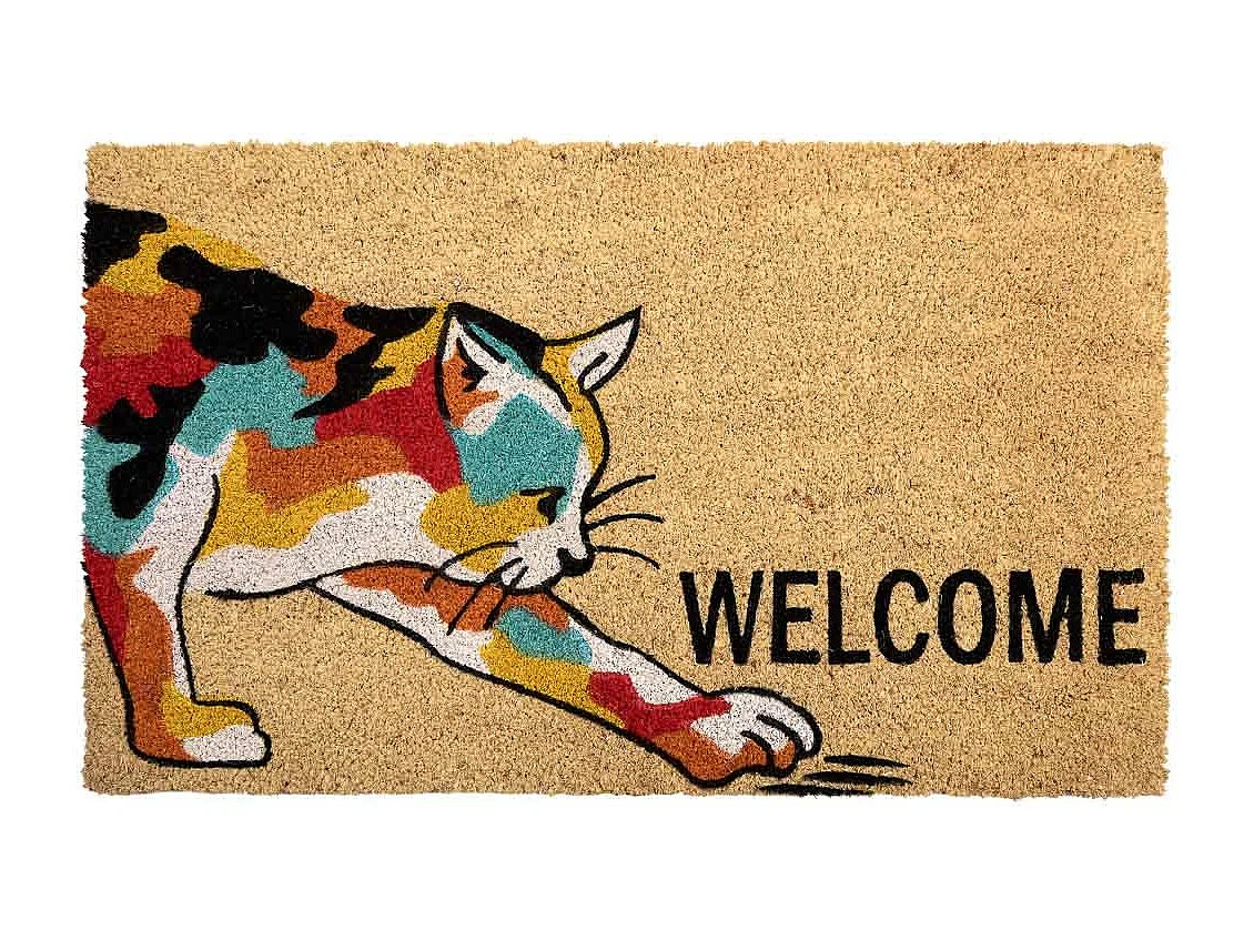 Tapis d'entrée en PVC imprimé blanc 45x75