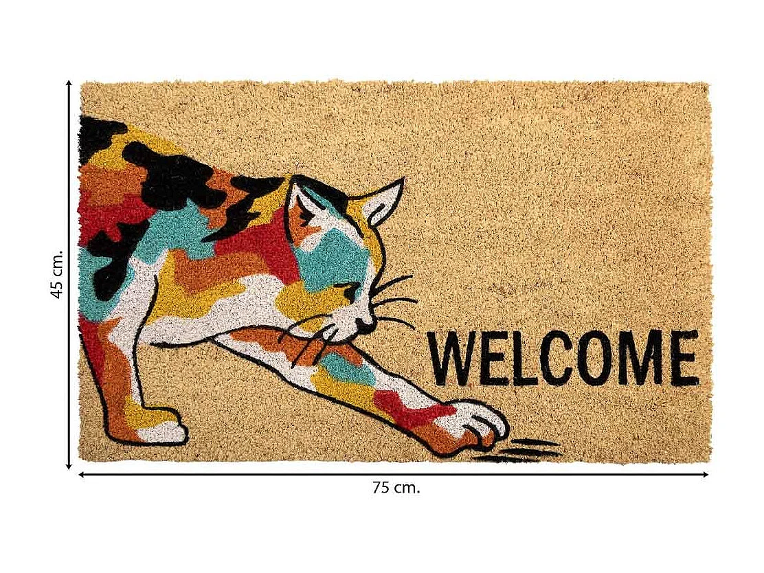 Tapis d'entrée en PVC imprimé blanc 45x75