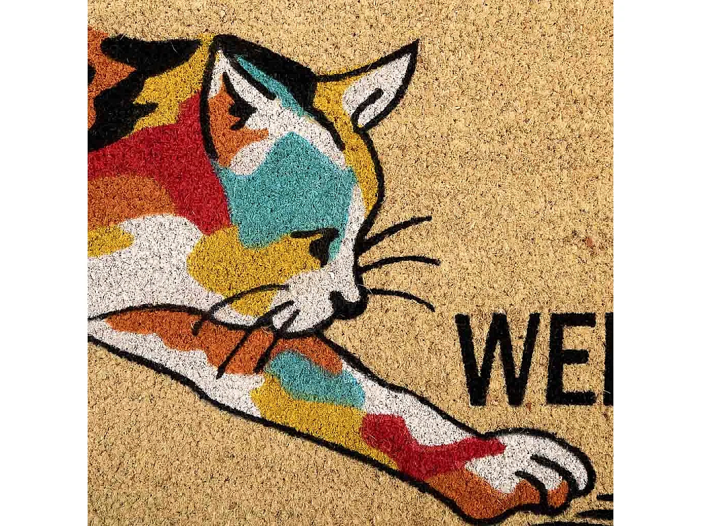 Tapis d'entrée en PVC imprimé blanc 45x75