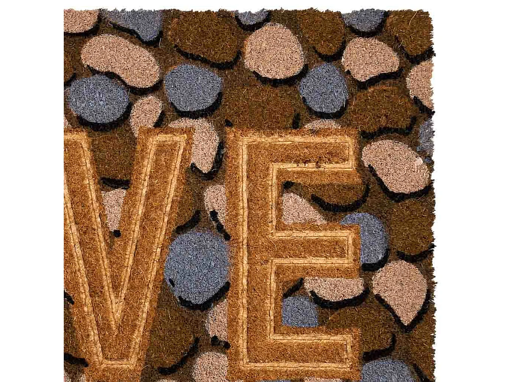 Fußmatte aus bedrucktem PVC und gepresster Faser in Braun 45x75