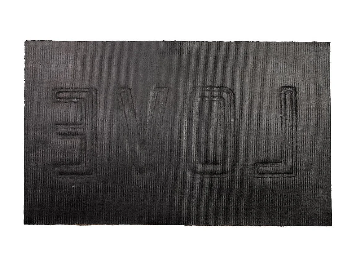 Fußmatte aus bedrucktem PVC und gepresster Faser in Braun 45x75