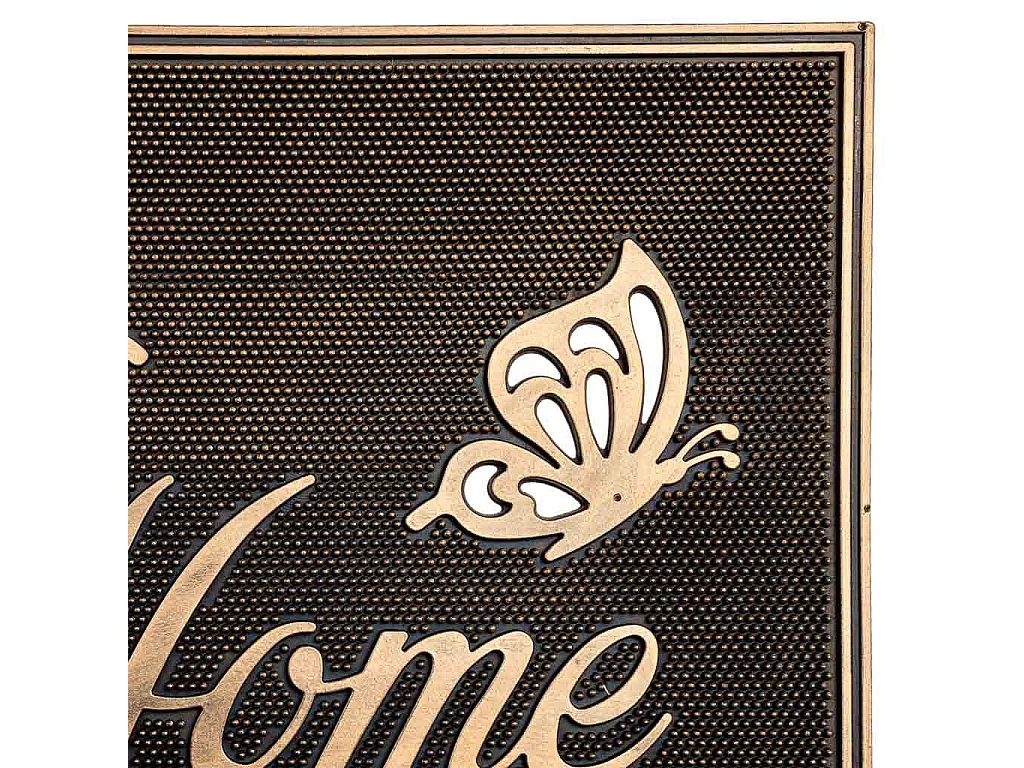 Capacho de borracha com acabamento cobre 45x75