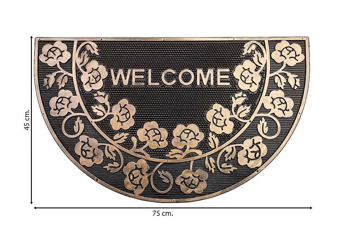 Fußmatte aus Gummi mit Kupfer-Schwarz-Finish 45x75