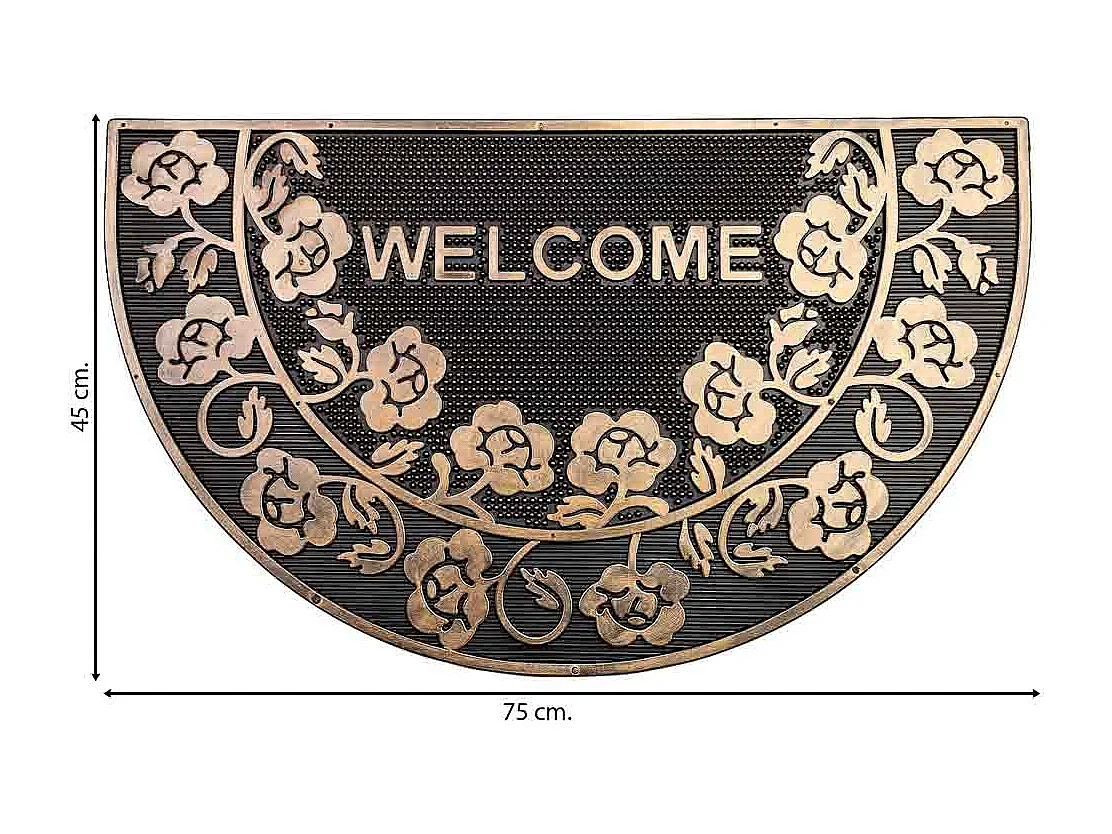 Fußmatte aus Gummi mit Kupfer-Schwarz-Finish 45x75