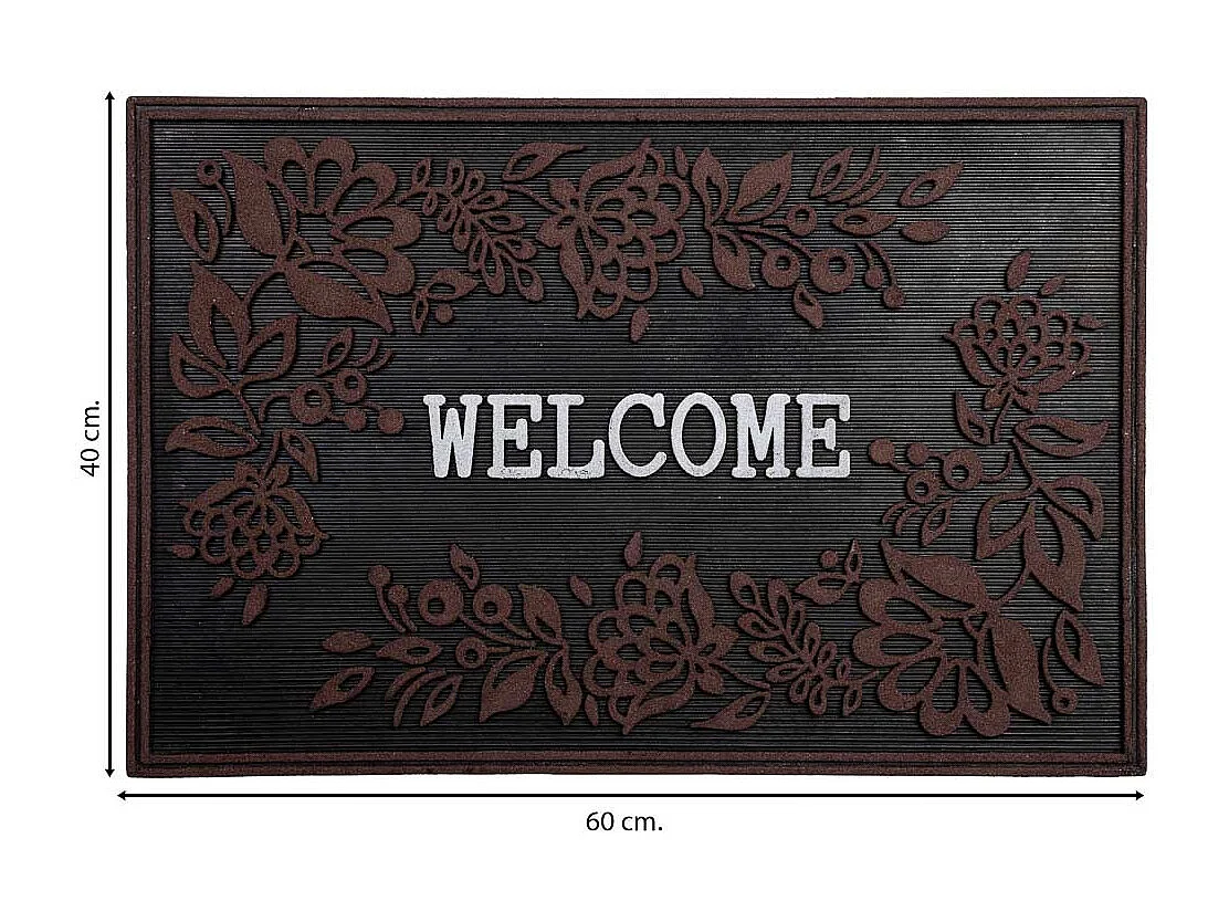 Fußmatte aus Gummi mit rotem Finish 40x60