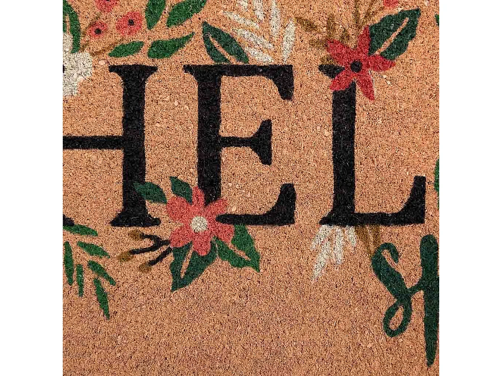 Tapis d'entrée en PVC imprimé rose 45x75