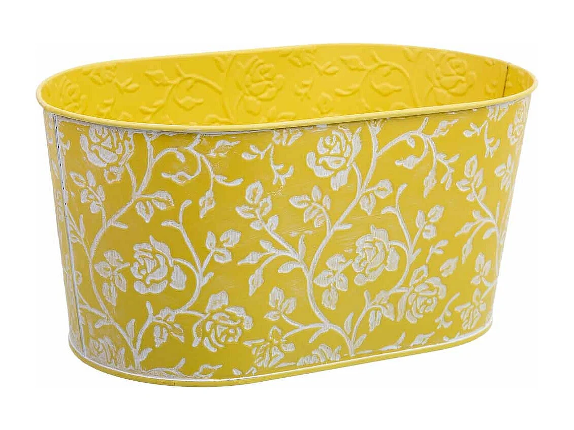 Cestino in metallo giallo 22,5x13,5x11,5 B20x11