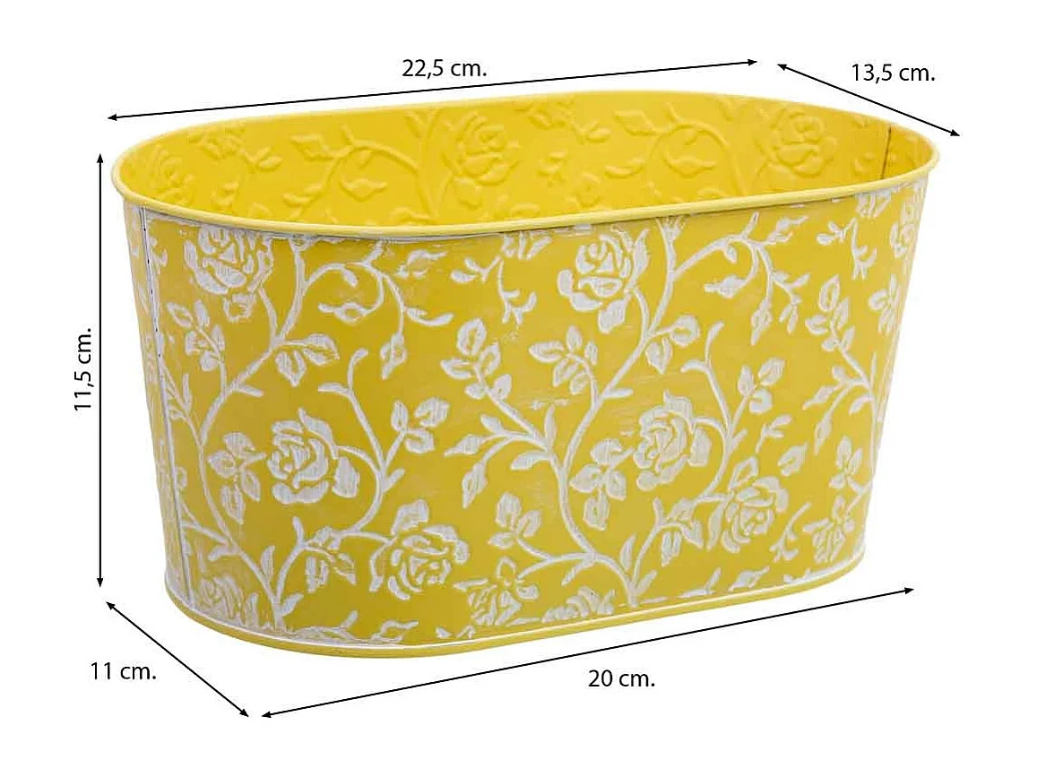 Cestino in metallo giallo 22,5x13,5x11,5 B20x11