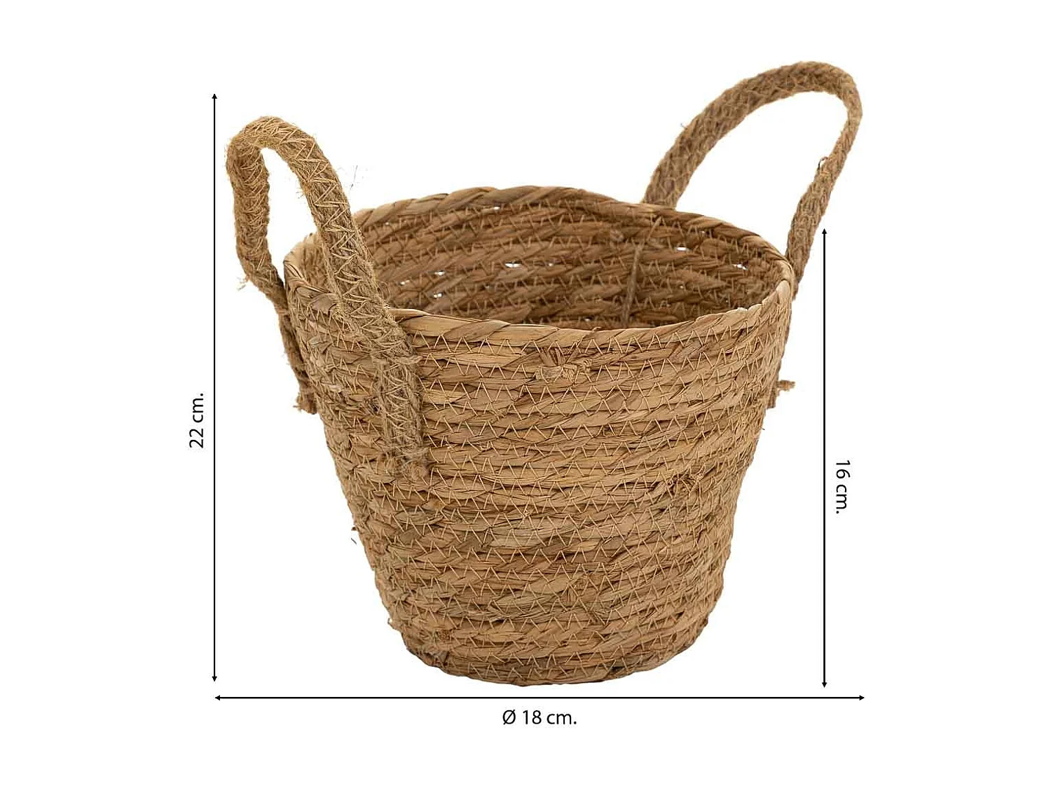 Cesto in fibra naturale marrone D18x16/22