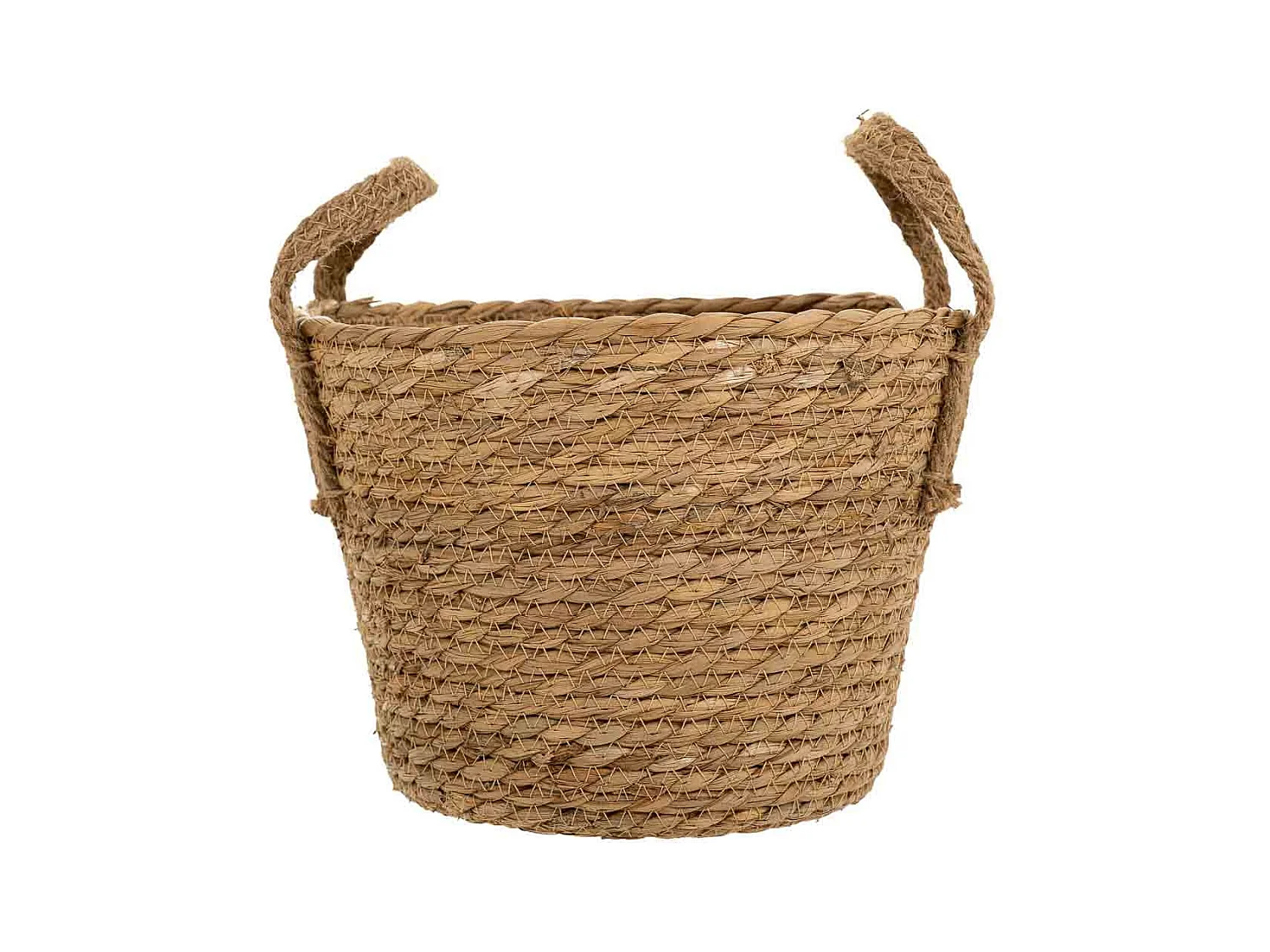 Cesto de fibra natural marrom D23x19/26
