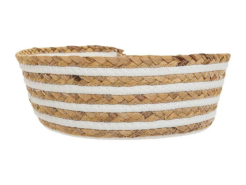 Panier en fibres naturelles et coton marron D24x8