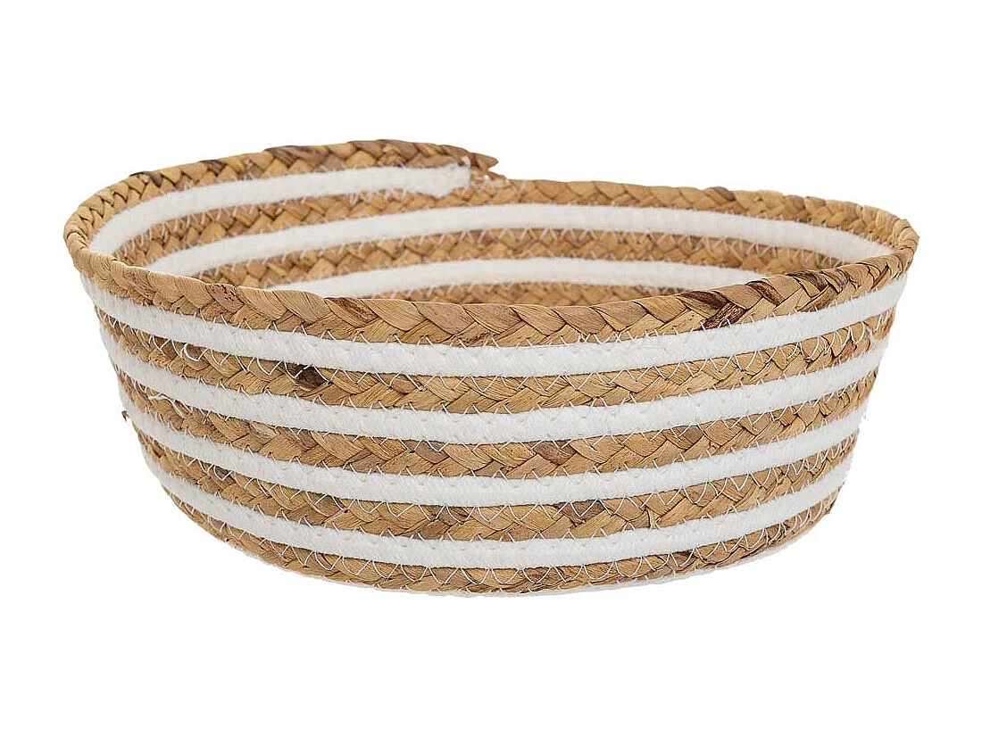 Panier en fibres naturelles et coton marron D24x8