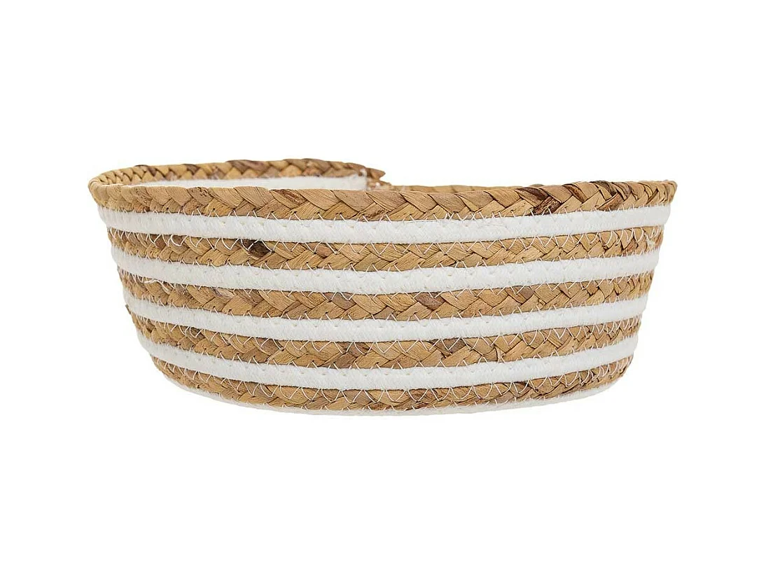 Korb aus Naturfaser und Baumwolle braun D24x8
