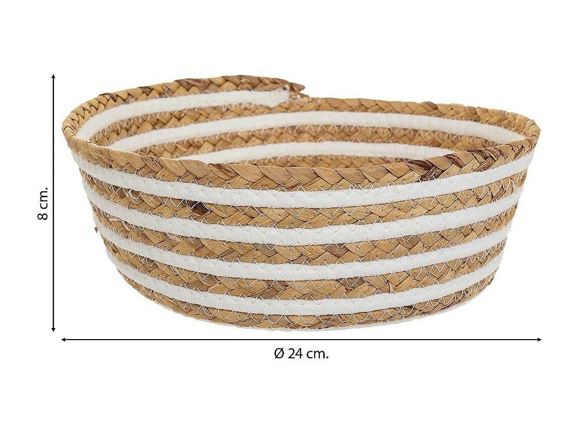 Korb aus Naturfaser und Baumwolle braun D24x8