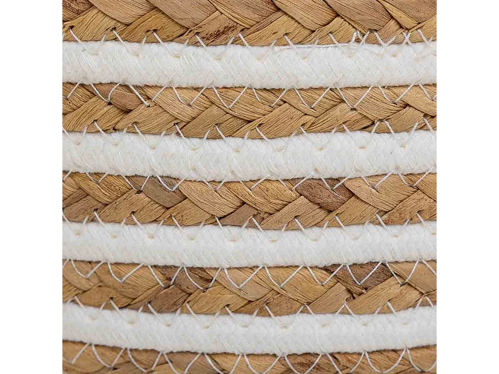 Cesto de fibra natural e algodão marrom D24x8