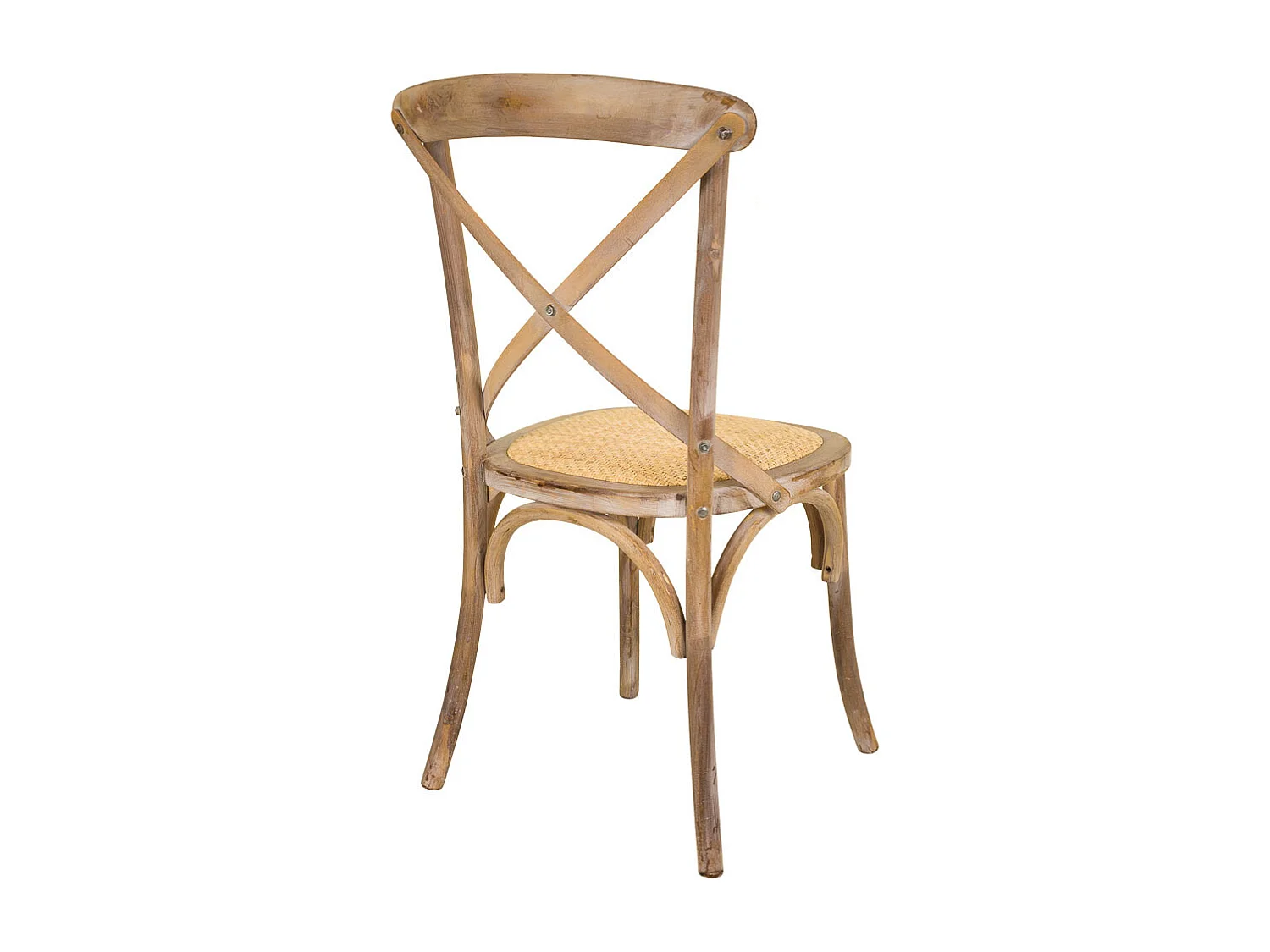 Chaise en bois et assise en rotin marron 44x42x46/88h