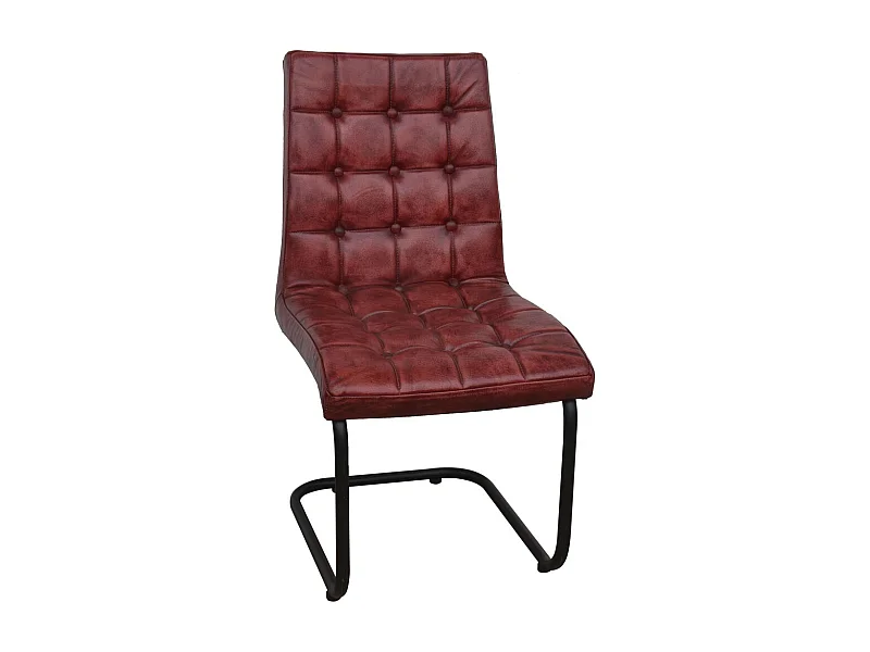 Rode leren stoel met unieke stijl en comfort