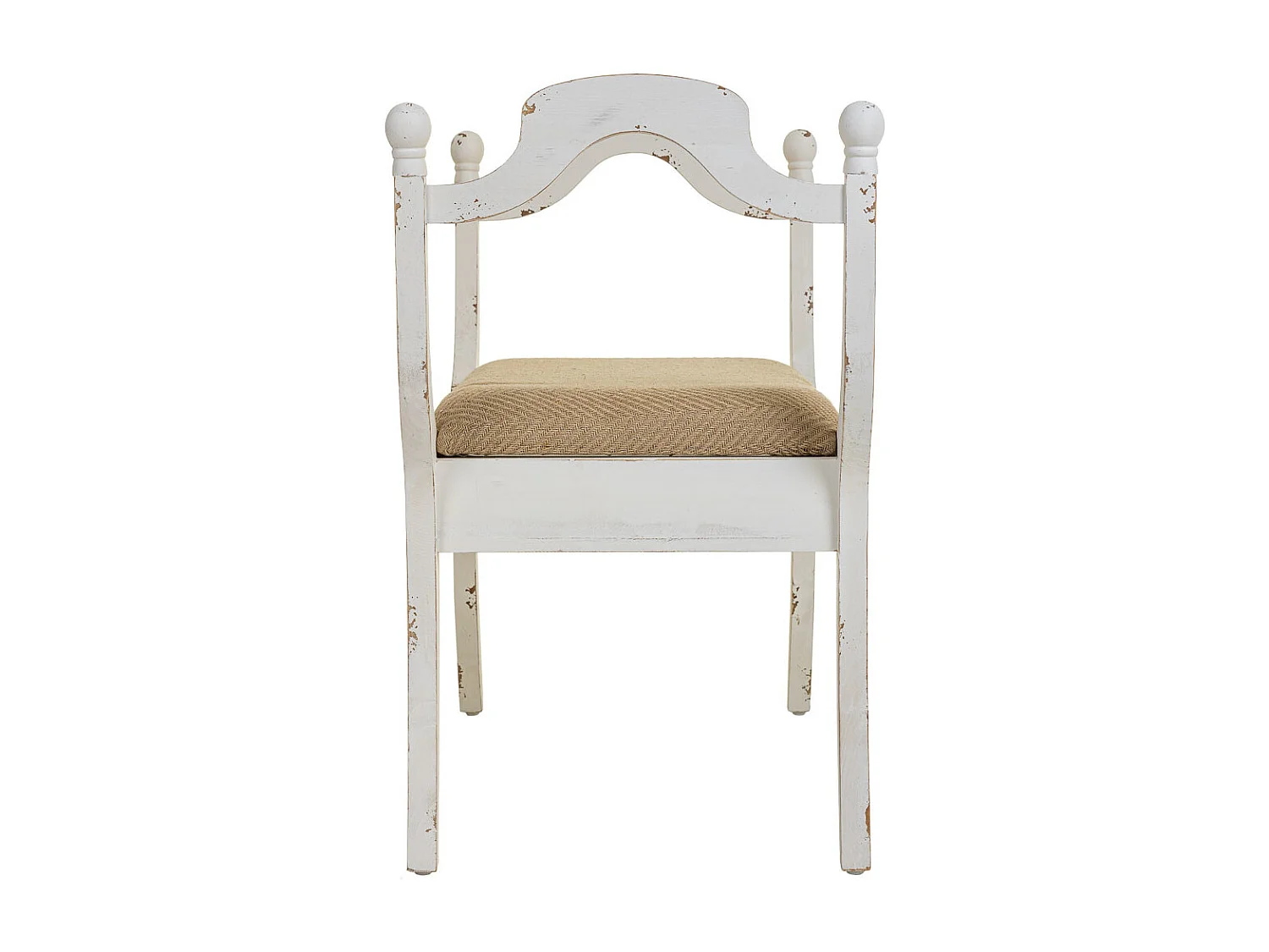 Banc en bois tapissé blanc 90x45,5x78