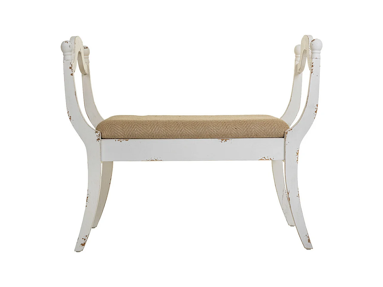 Sgabello imbottita in legno bianco 90x45,5x78h