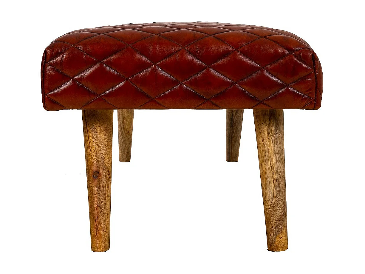 Banc en cuir rouge 115x53x38