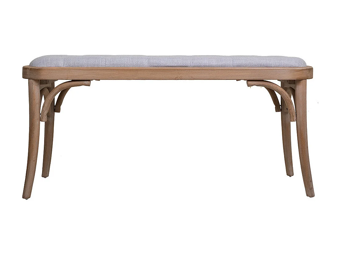Grau gepolsterte Holzbank 110x37x47h cm