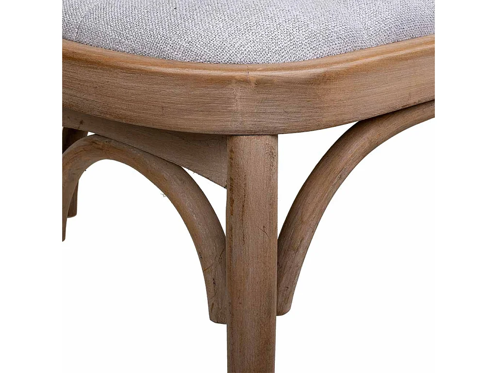 Banc en bois tapissé gris 110x37x47