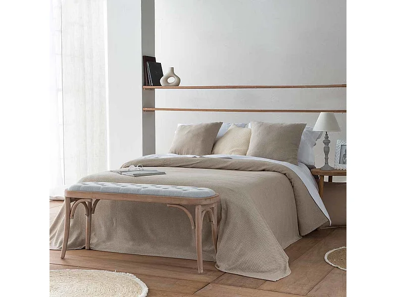 Sgabello imbottita in legno grigio 110x37x47h