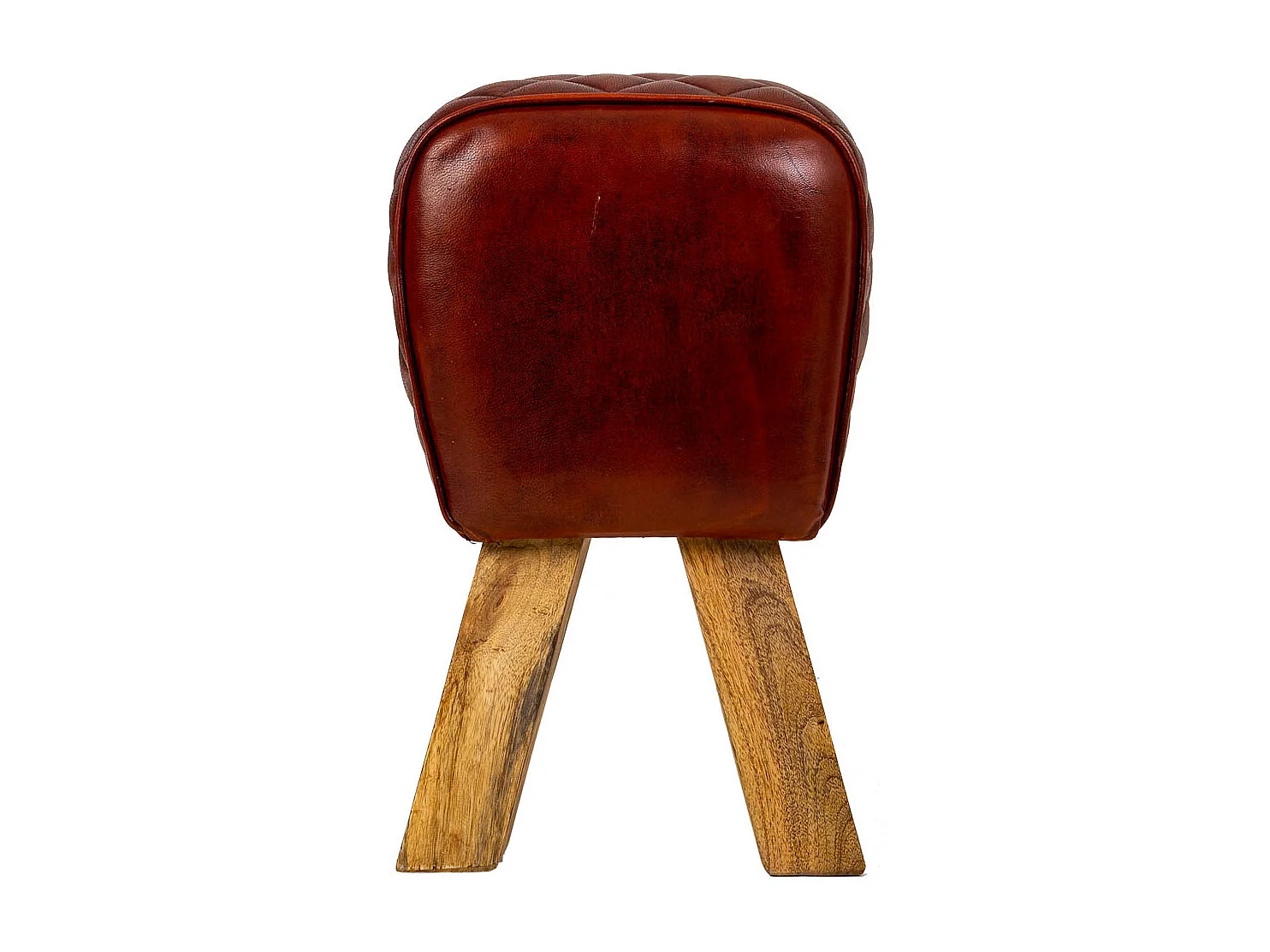 Banc en cuir rouge 89x46x35