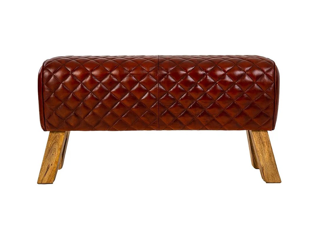 Rote Lederbank 89x46x35h cm