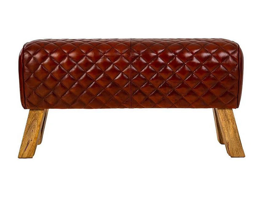 Sgabello in pelle rossa 89x46x35h