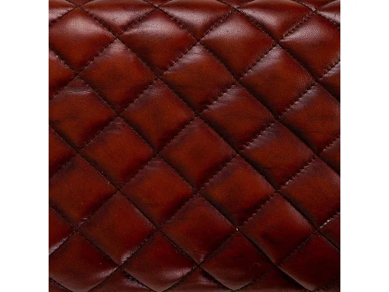 Sgabello in pelle rossa 89x46x35h