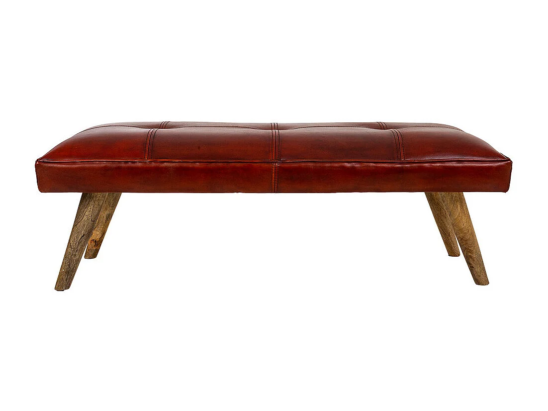 Banc en cuir rouge 115x53x38