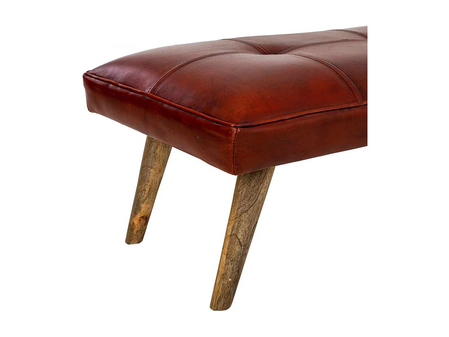 Rote Lederbank 115x53x38h cm