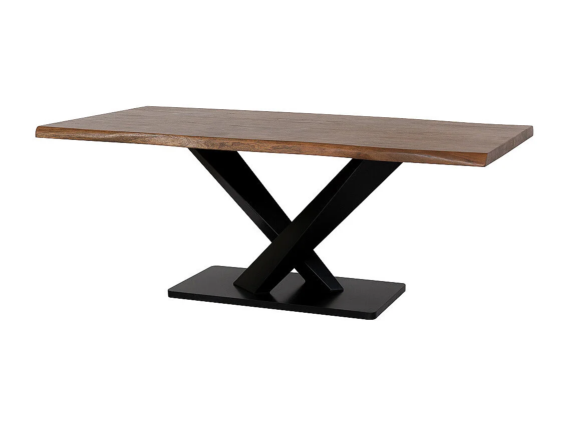 Table à manger Living Edge bois finition acacia naturelle, 200x100x76