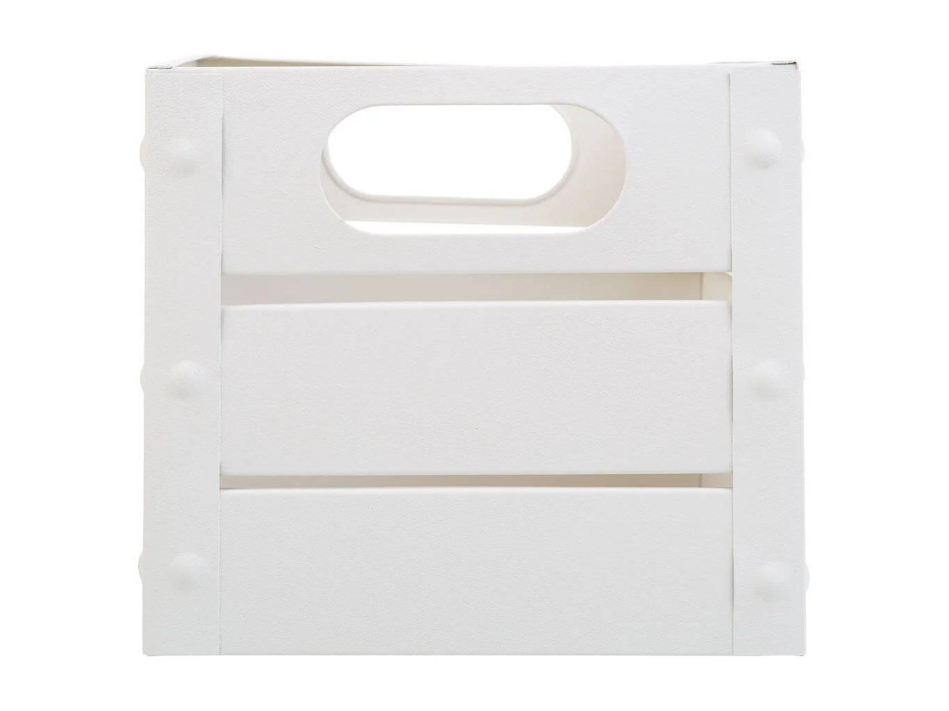 Corbeille rectangulaire en métal imprimé gris 31x18x16