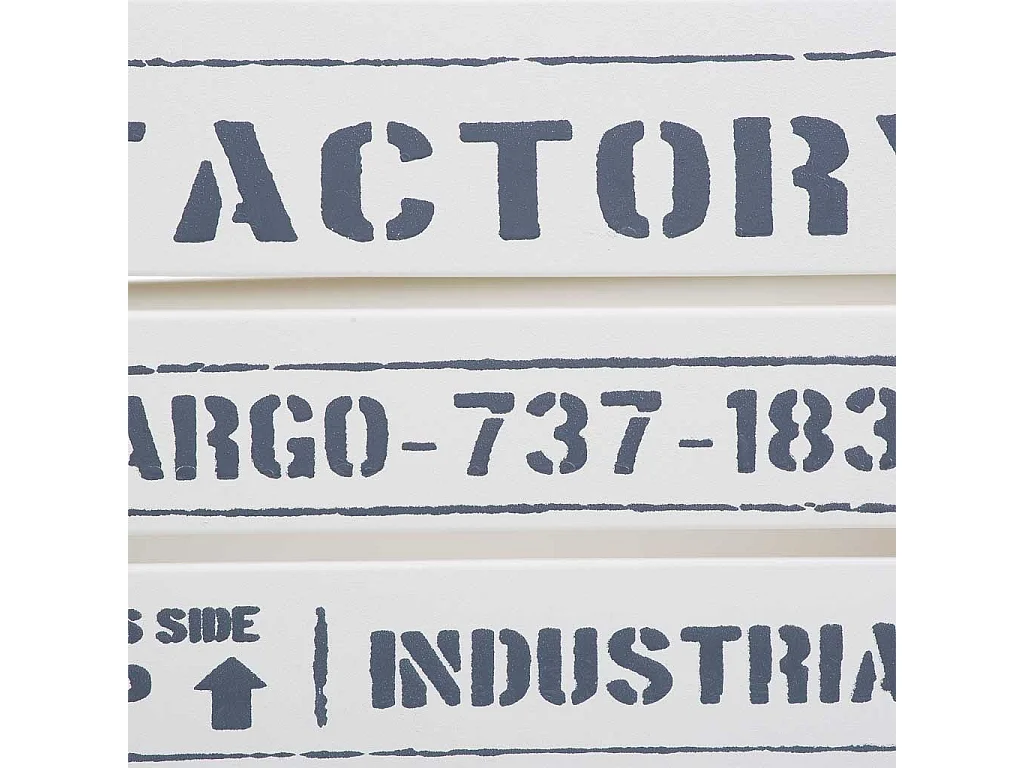 Corbeille rectangulaire en métal imprimé gris 31x18x16