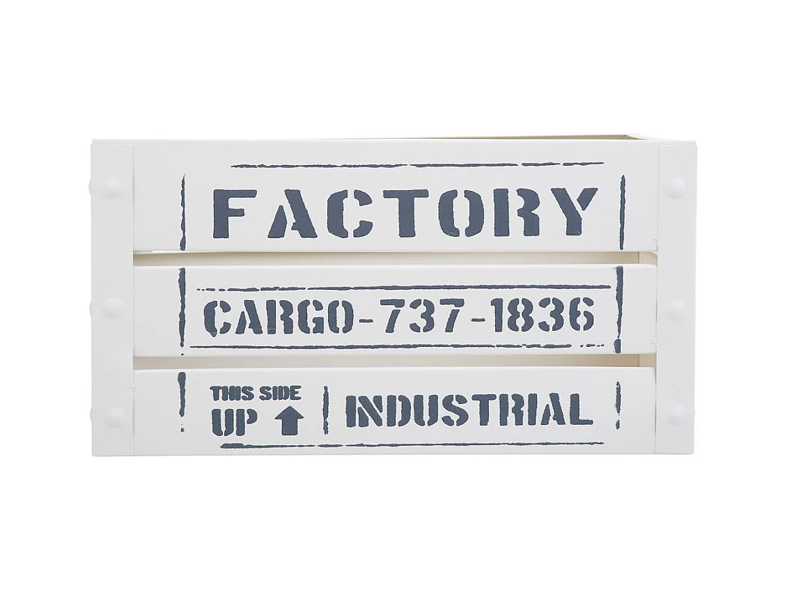 Grau bedruckter rechteckiger Metallkorb 31x18x16