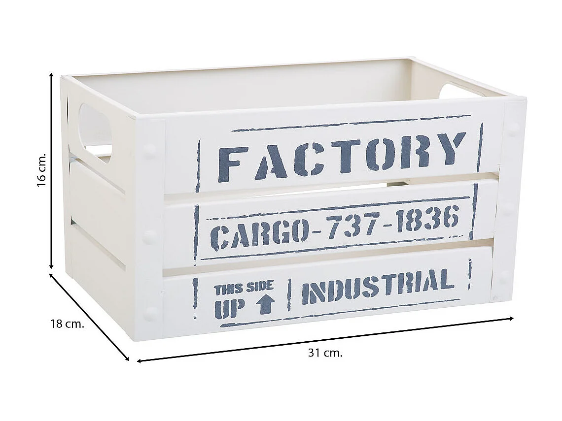 Grau bedruckter rechteckiger Metallkorb 31x18x16