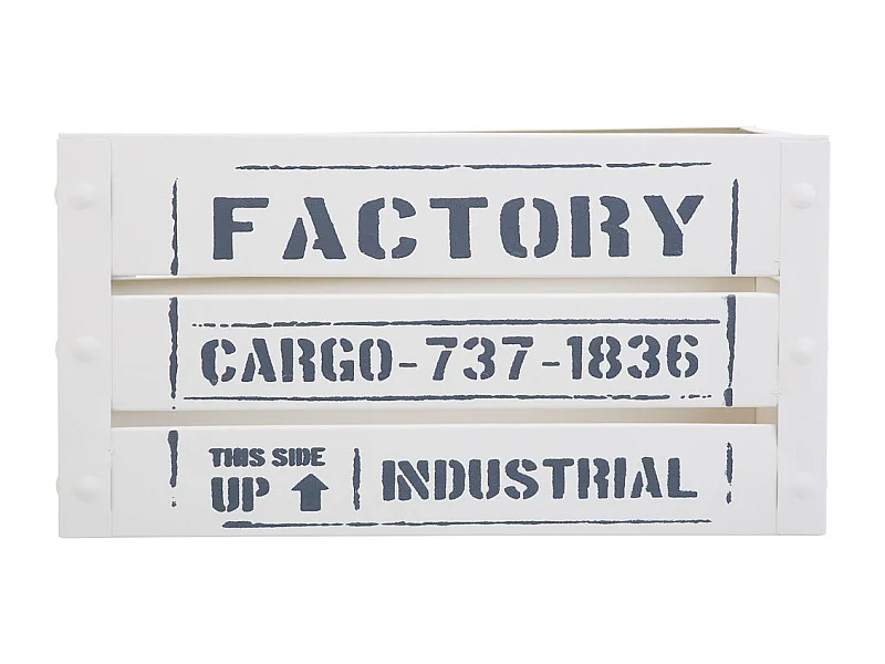 Cesto retangular de metal estampado cinza 31x18x16